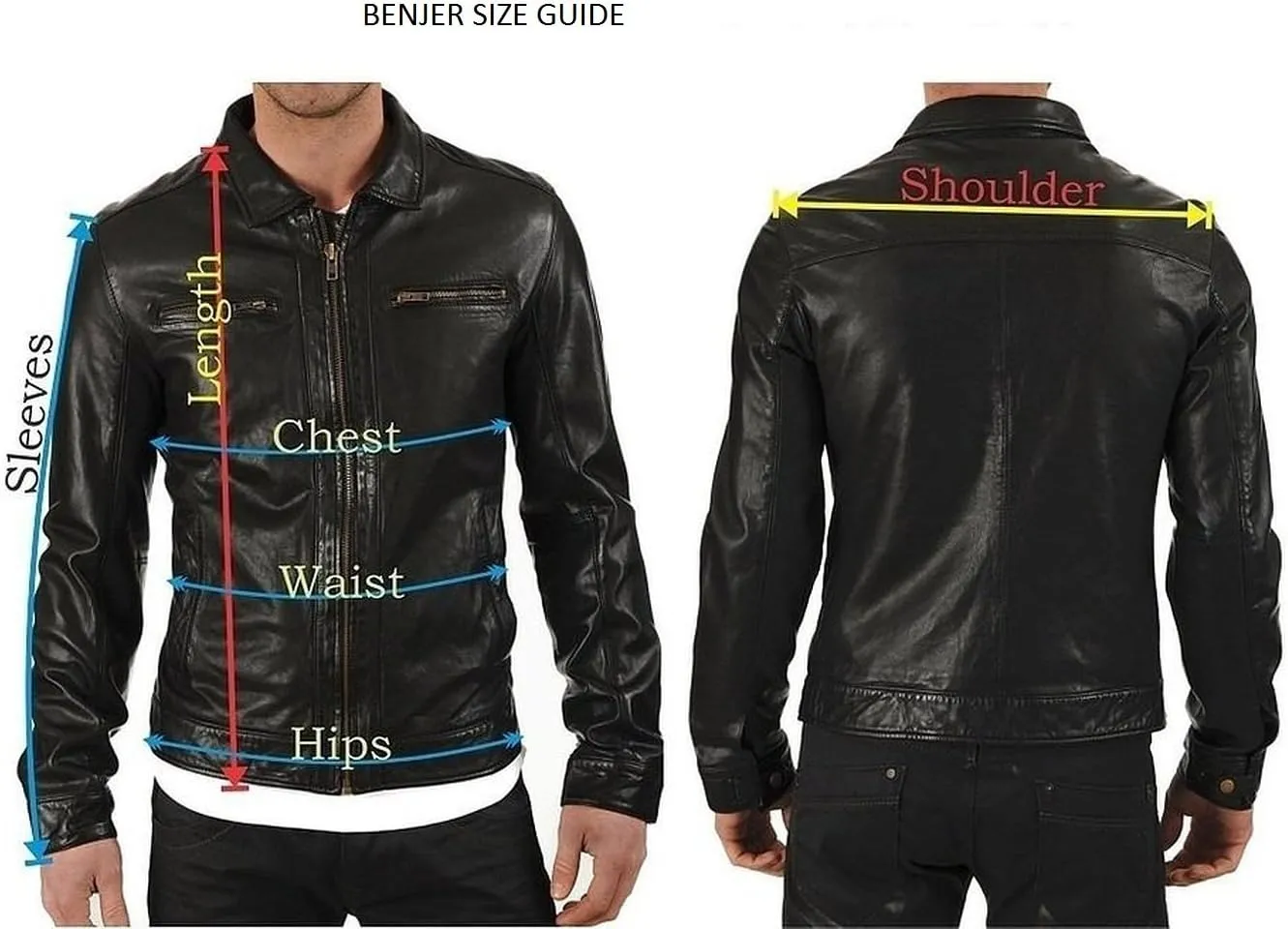 Benjer Skins Genuine Lambskin Leather Jackets For Men - Motorcycle Biker Leather Jacket Men BO 104
