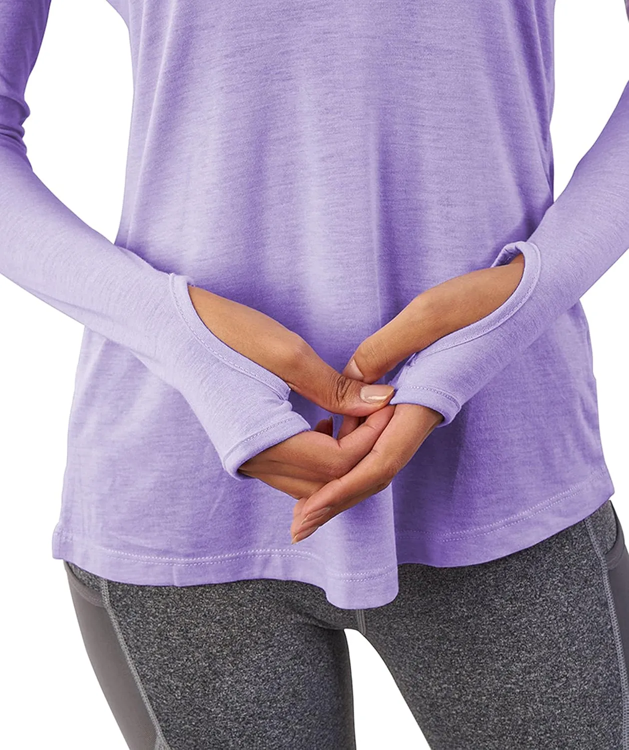 Bestisun Long Sleeve Yoga Workout Tops Lightweight Thumbhole Shirts Athletic Wear for Women