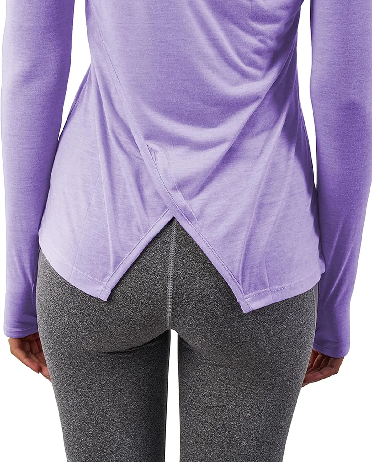Bestisun Long Sleeve Yoga Workout Tops Lightweight Thumbhole Shirts Athletic Wear for Women