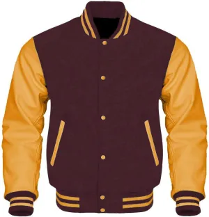 Bitling Varsity Letterman Baseball Bomber Jackets Genuine Leather Sleeves & Multi Wool Color Options
