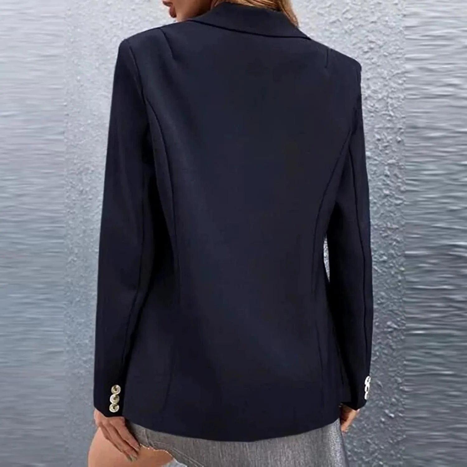 Blazers for Women Casual Open Front Long Sleeve Jackets Elegant Work Office Suit Coat Single Button Lapel Blazer
