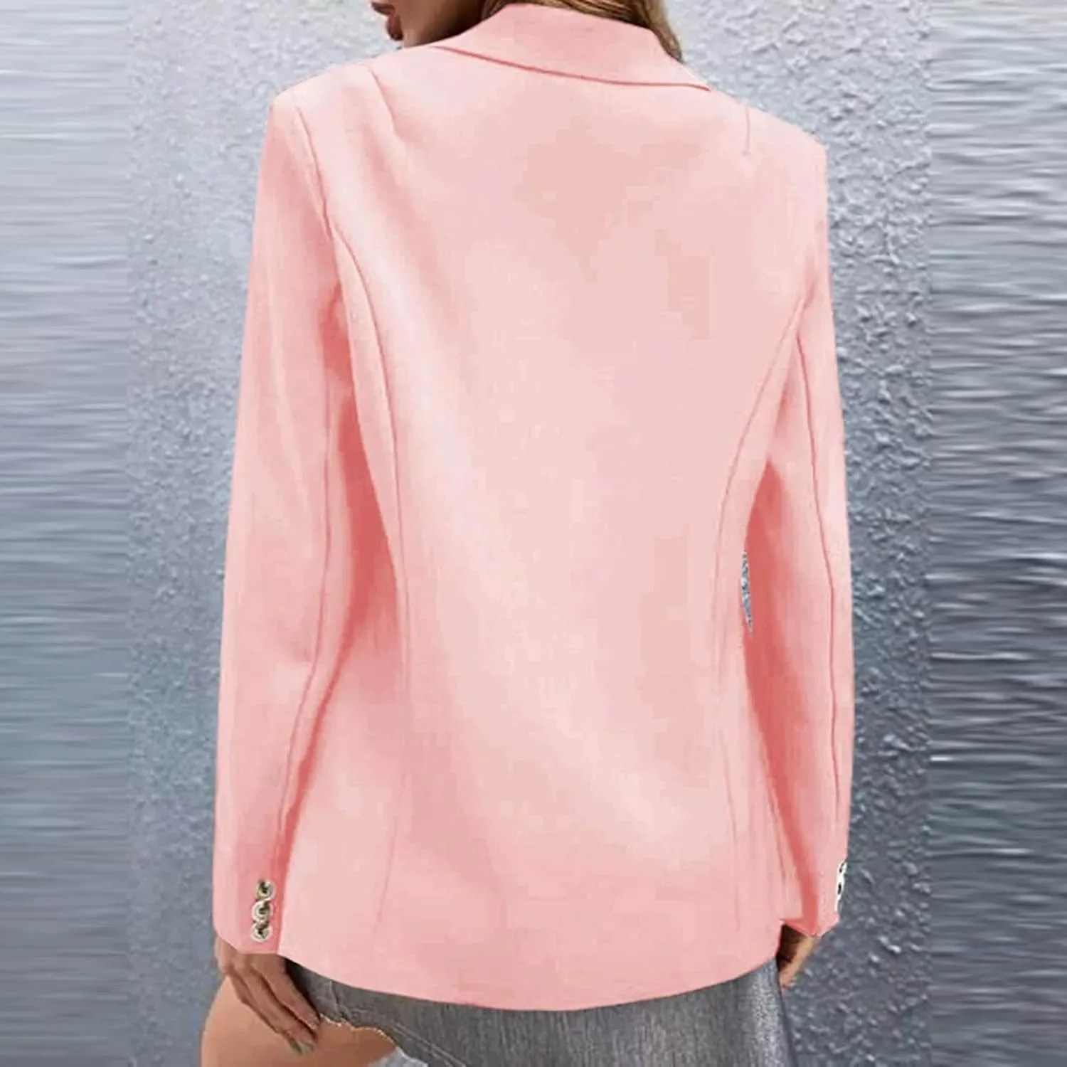 Blazers for Women Casual Open Front Long Sleeve Jackets Elegant Work Office Suit Coat Single Button Lapel Blazer