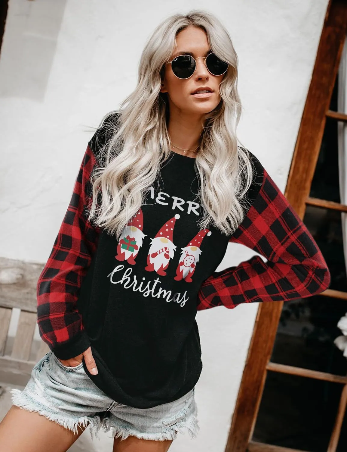 Blooming Jelly Womens Knit Pullover Sweaters Crewneck Long Sleeve Star Print Lightweight Cute Top