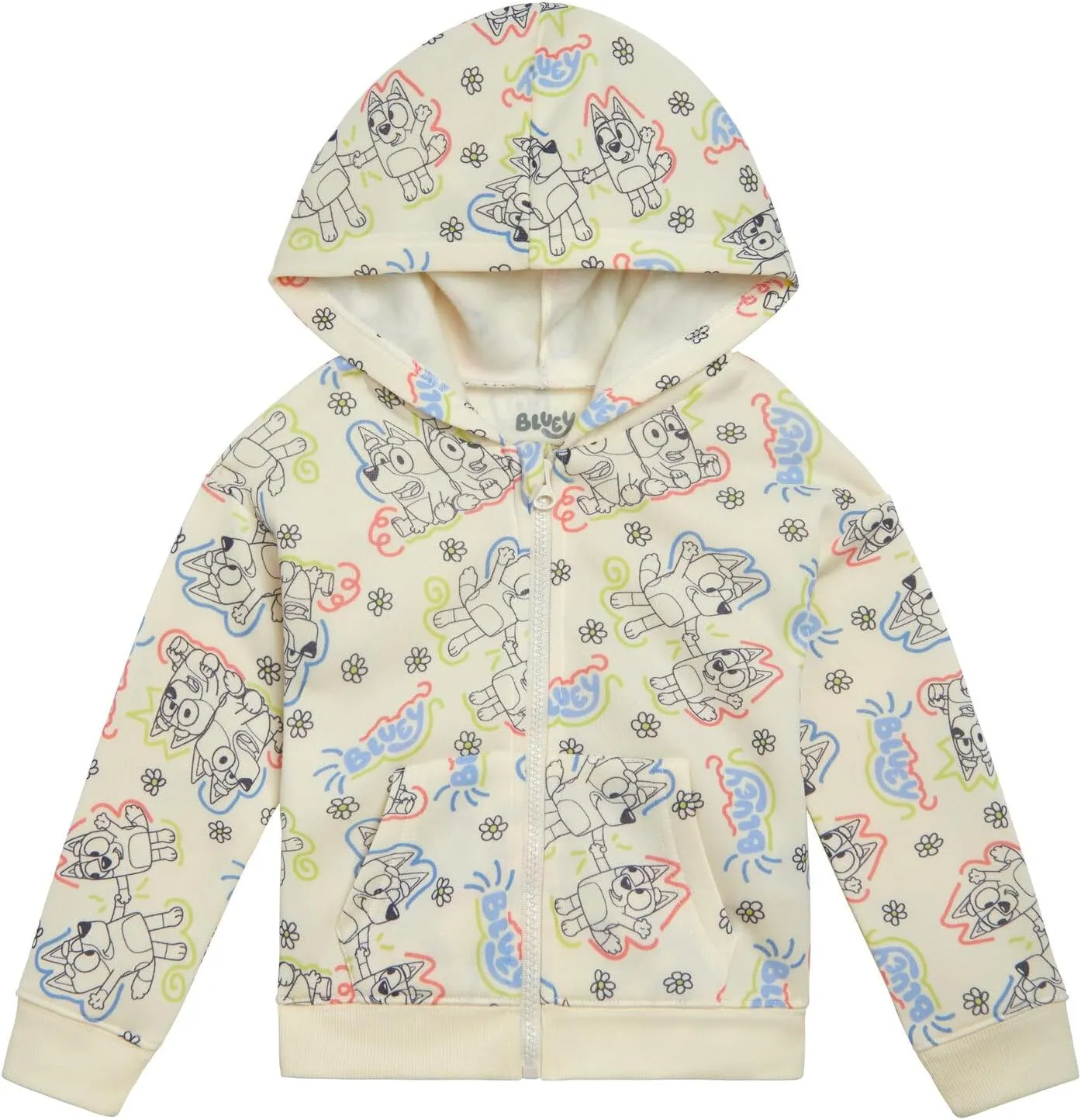 Bluey Cozy Sherpa Zip Up Cosplay Hoodie Toddler to Big Kid Sizes (2T - 10-12)