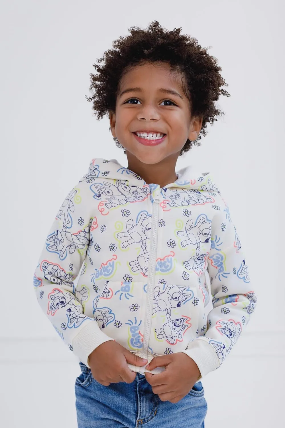 Bluey Cozy Sherpa Zip Up Cosplay Hoodie Toddler to Big Kid Sizes (2T - 10-12)
