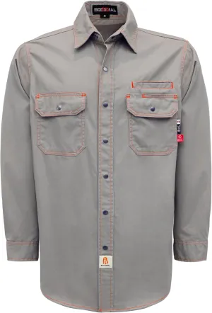BOCOMAL FR Shirts for Men Snaps Down 7.5oz Water Repellent Fire Resistant Welding Jackets-NFPA2112 CAT2