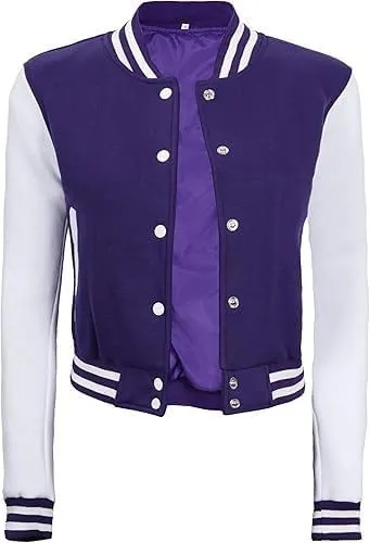 Bomber Varsity Jacket Women - Classic Letterman Jacket Woman in both Standard and Cropped Women Jacket Style