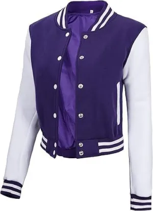 Bomber Varsity Jacket Women - Classic Letterman Jacket Woman in both Standard and Cropped Women Jacket Style