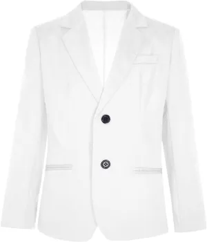 Boys Classic Fit Sport Blazer Long Sleeve Lapel Suit Jacket Single Breasted Outerwear Coat
