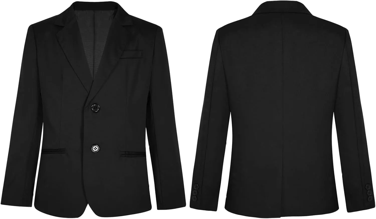 Boys Classic Fit Sport Blazer Long Sleeve Lapel Suit Jacket Single Breasted Outerwear Coat