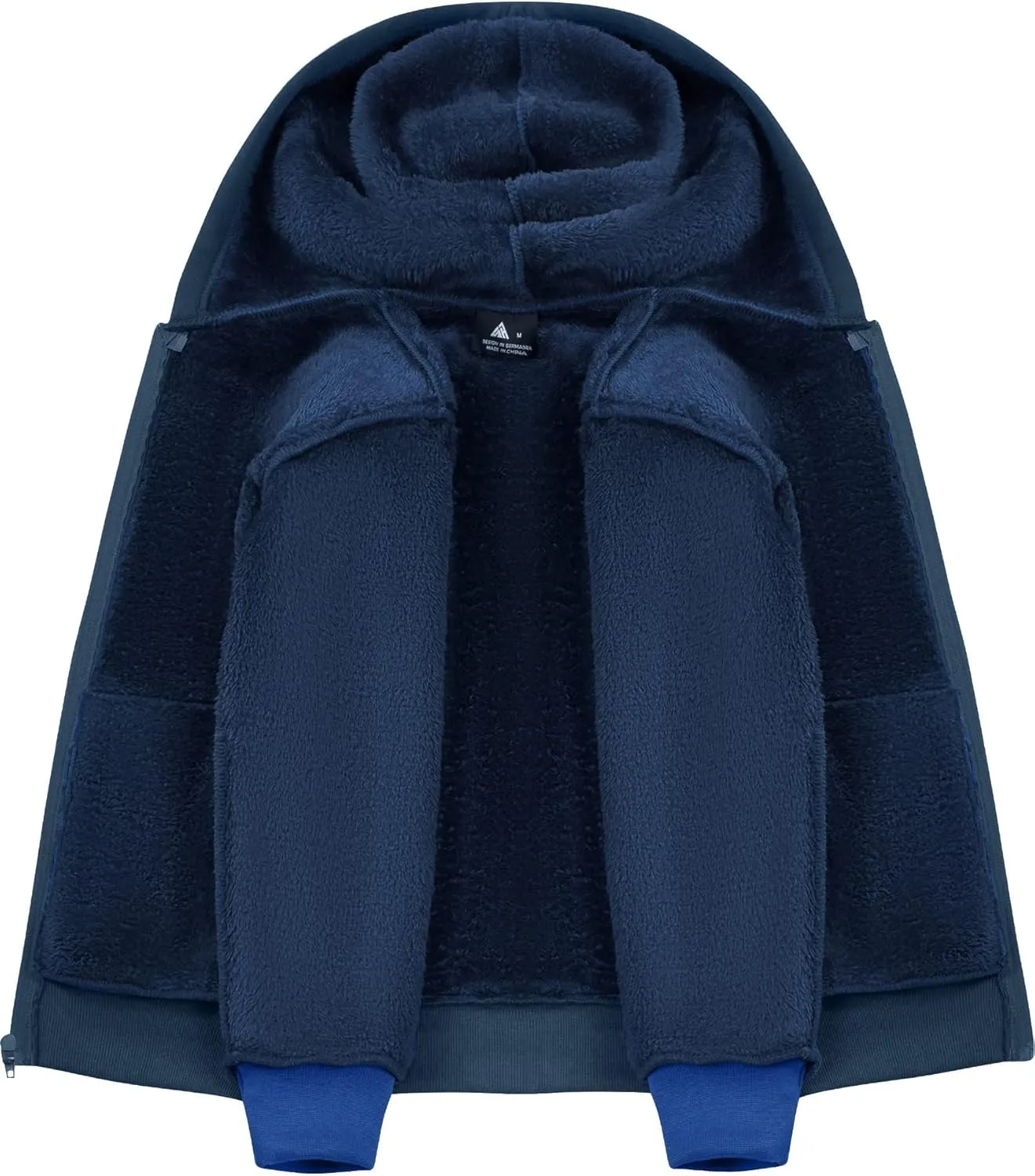 Boys Fleece Jacket Zip Up Hoodie Sherpa Lined Warm Coat Hooded Sweatshirt Outerwear