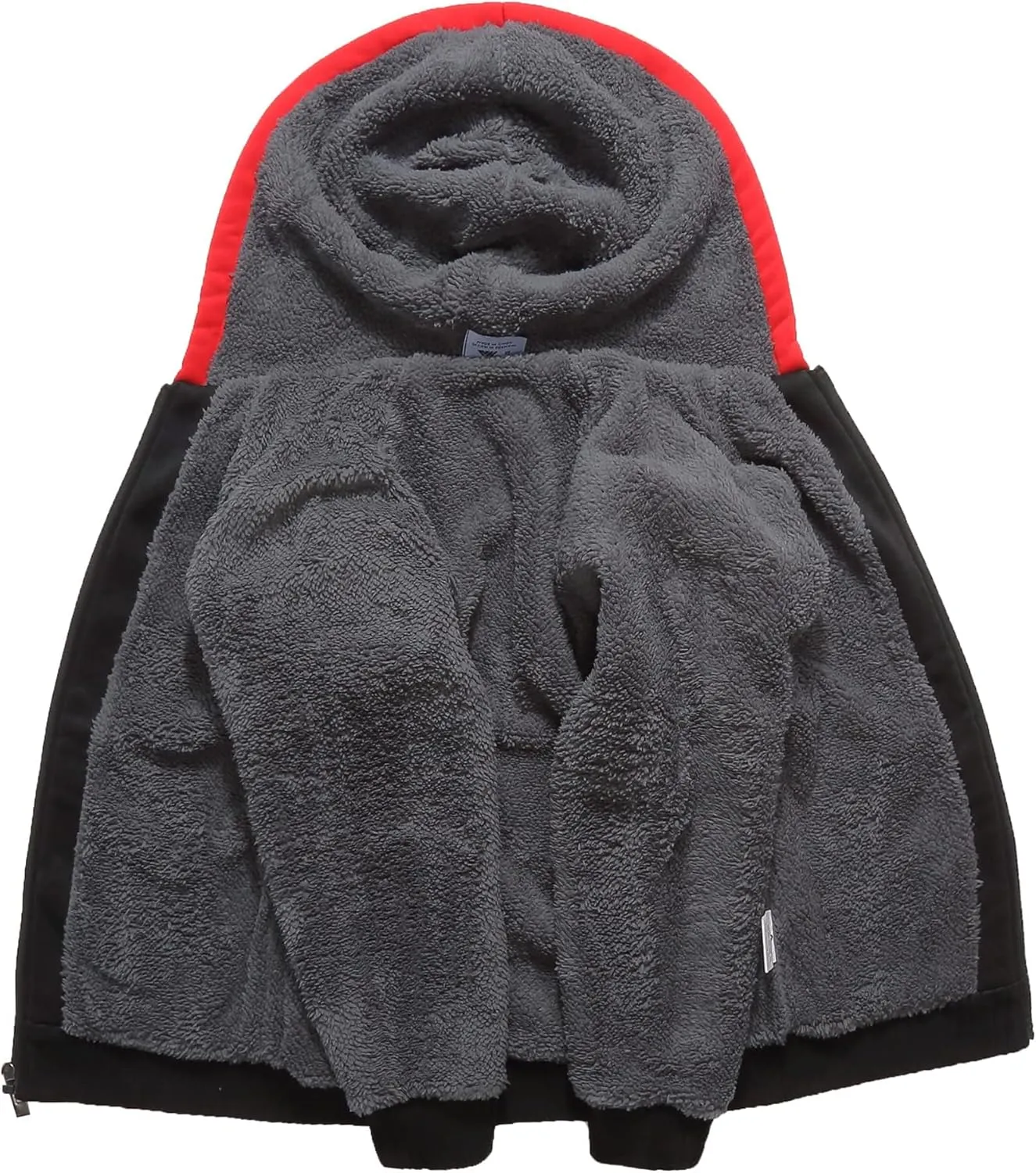 Boys Fleece Jacket Zip Up Hoodie Sherpa Lined Warm Coat Hooded Sweatshirt Outerwear