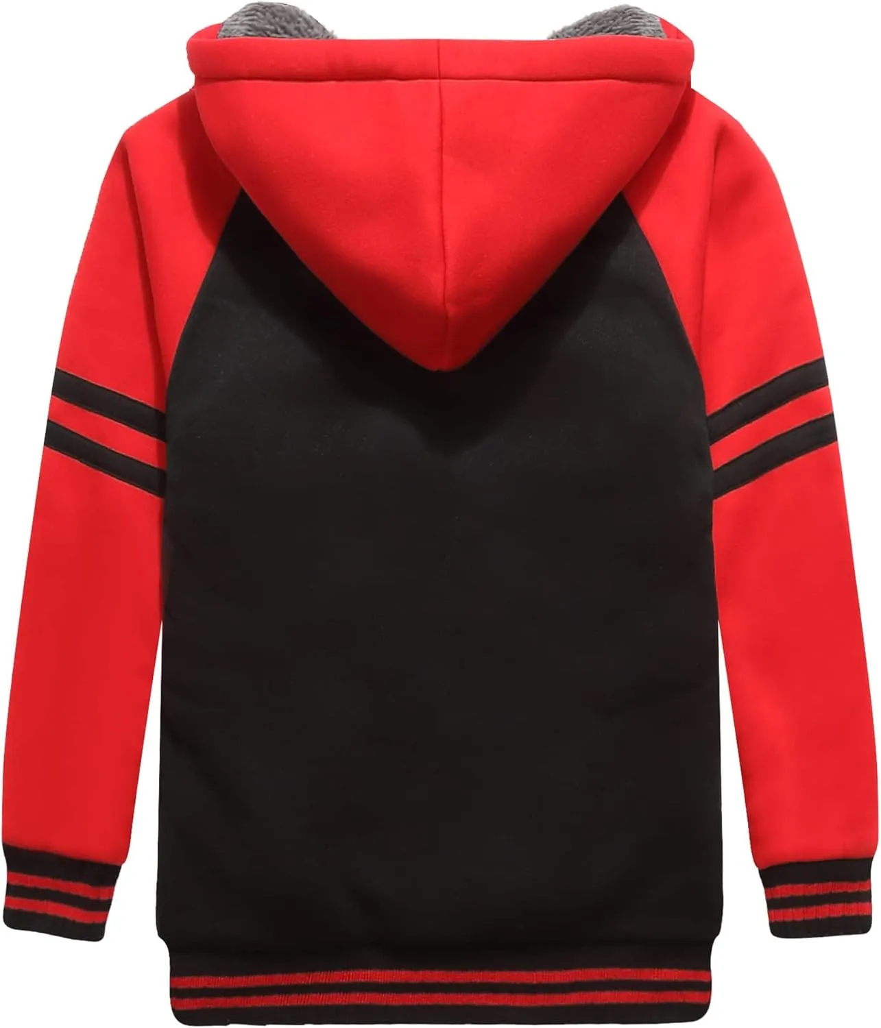 Boys Fleece Jacket Zip Up Hoodie Sherpa Lined Warm Coat Hooded Sweatshirt Outerwear
