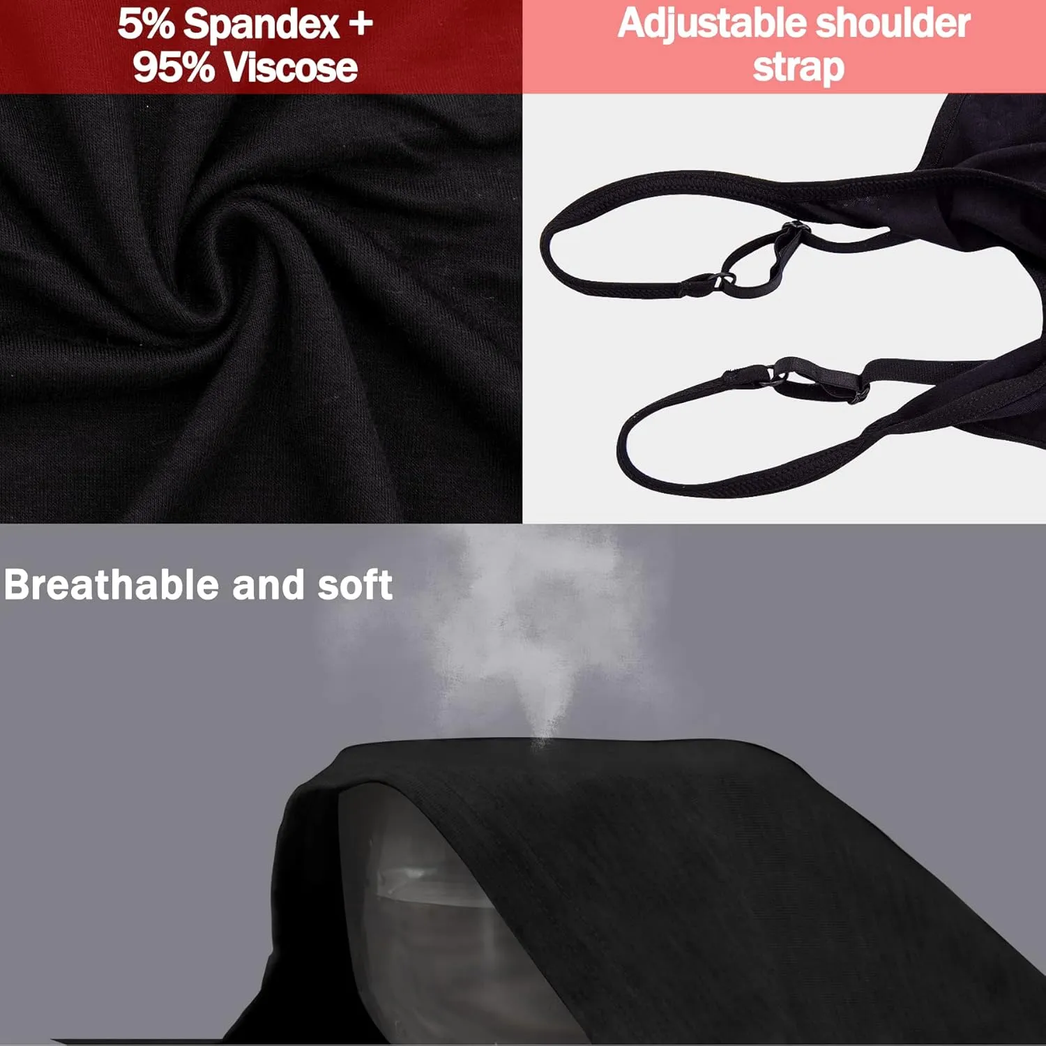 BQTQ 6 Pcs Women's Camisole Tops Undershirts Adjustable Spaghetti Strap Tank Top