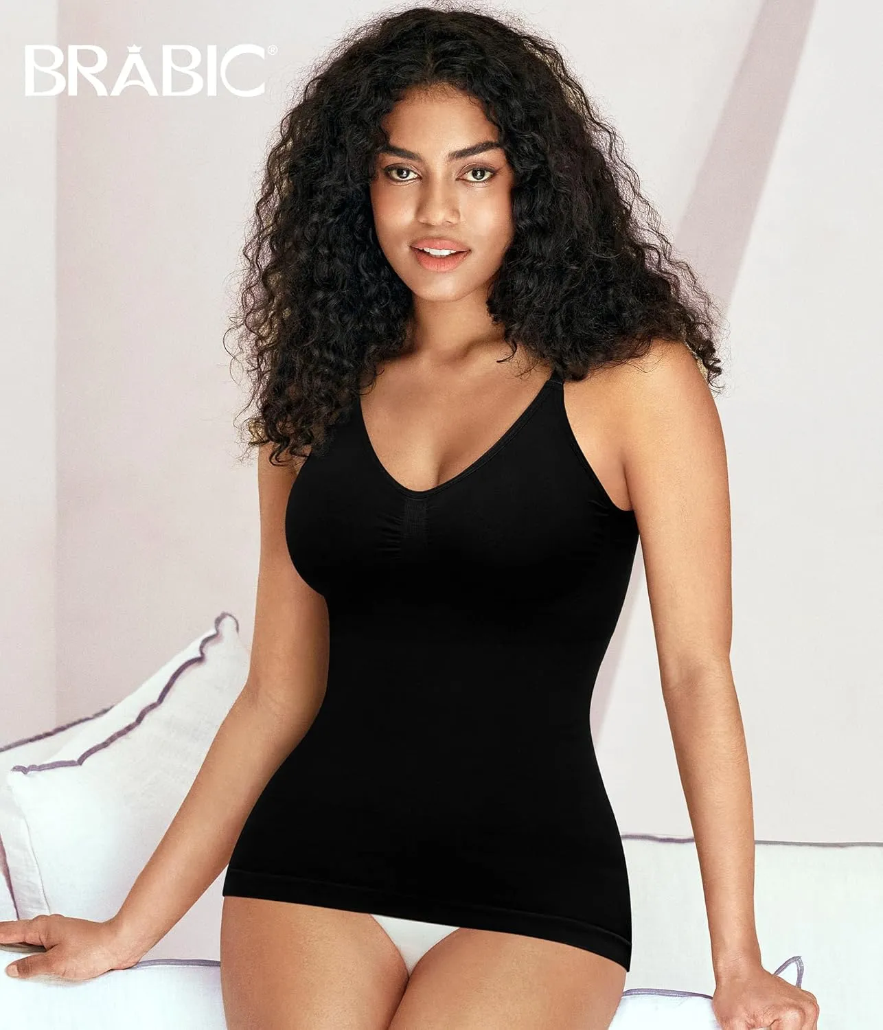BRABIC Compression Camisole Tops for Women - Compression Tanks Shapewear Tummy Control Body Shaper V Neck Tank Top