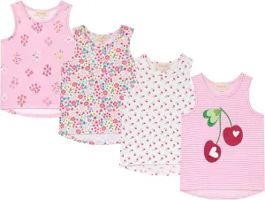 BTween Girls 4 Pack Fashion Summer Tank Top Cotton Blend Clothes Set - Mixed Colors