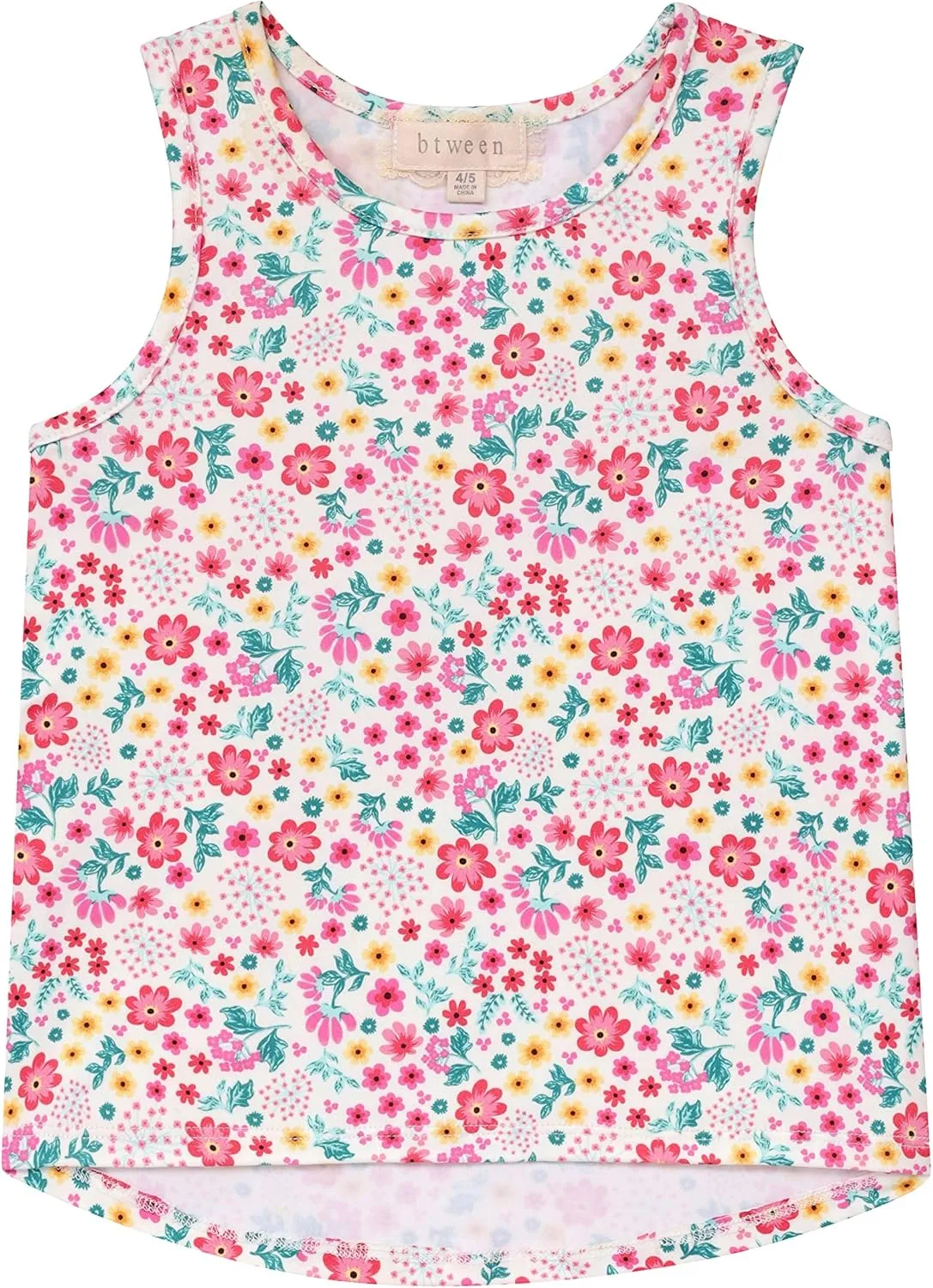 BTween Girls 4 Pack Fashion Summer Tank Top Cotton Blend Clothes Set - Mixed Colors