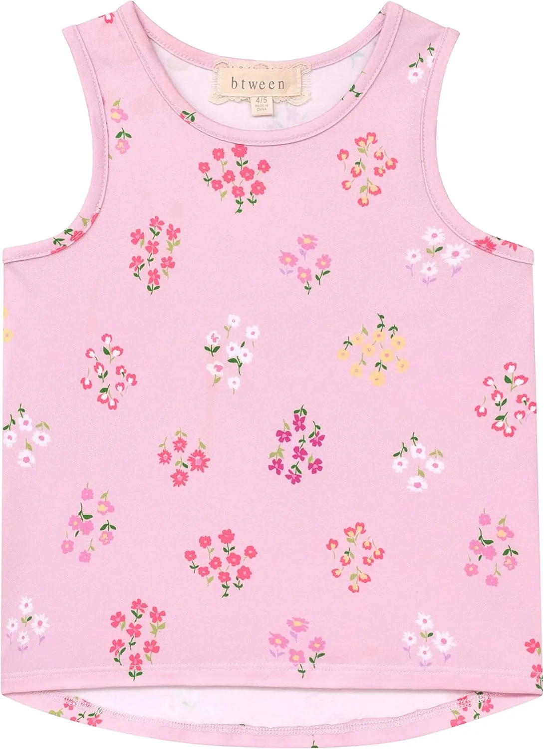 BTween Girls 4 Pack Fashion Summer Tank Top Cotton Blend Clothes Set - Mixed Colors