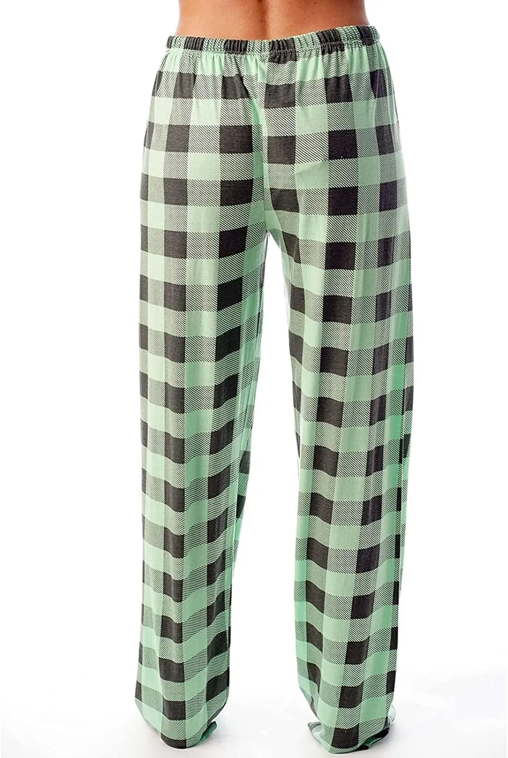 Buffalo Plaid Pajama Pants Women Soft Stretch Lightweight Lounge Pants Comfy Fit Drawstring Sleep Pants Trousers