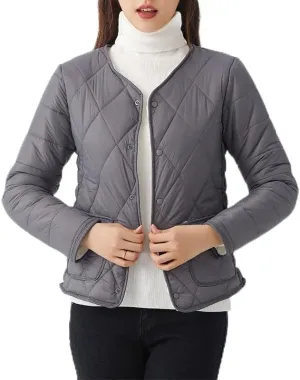 Buttons Cotton Coat Thicken Fleece Padded Jacket Liner With Pockets Women Lightweight Sherpa Warm Quilted Top