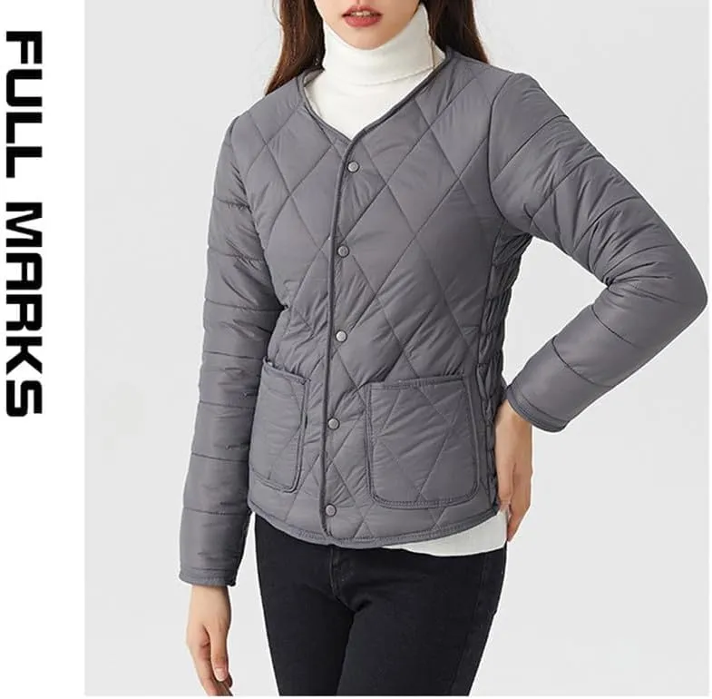 Buttons Cotton Coat Thicken Fleece Padded Jacket Liner With Pockets Women Lightweight Sherpa Warm Quilted Top