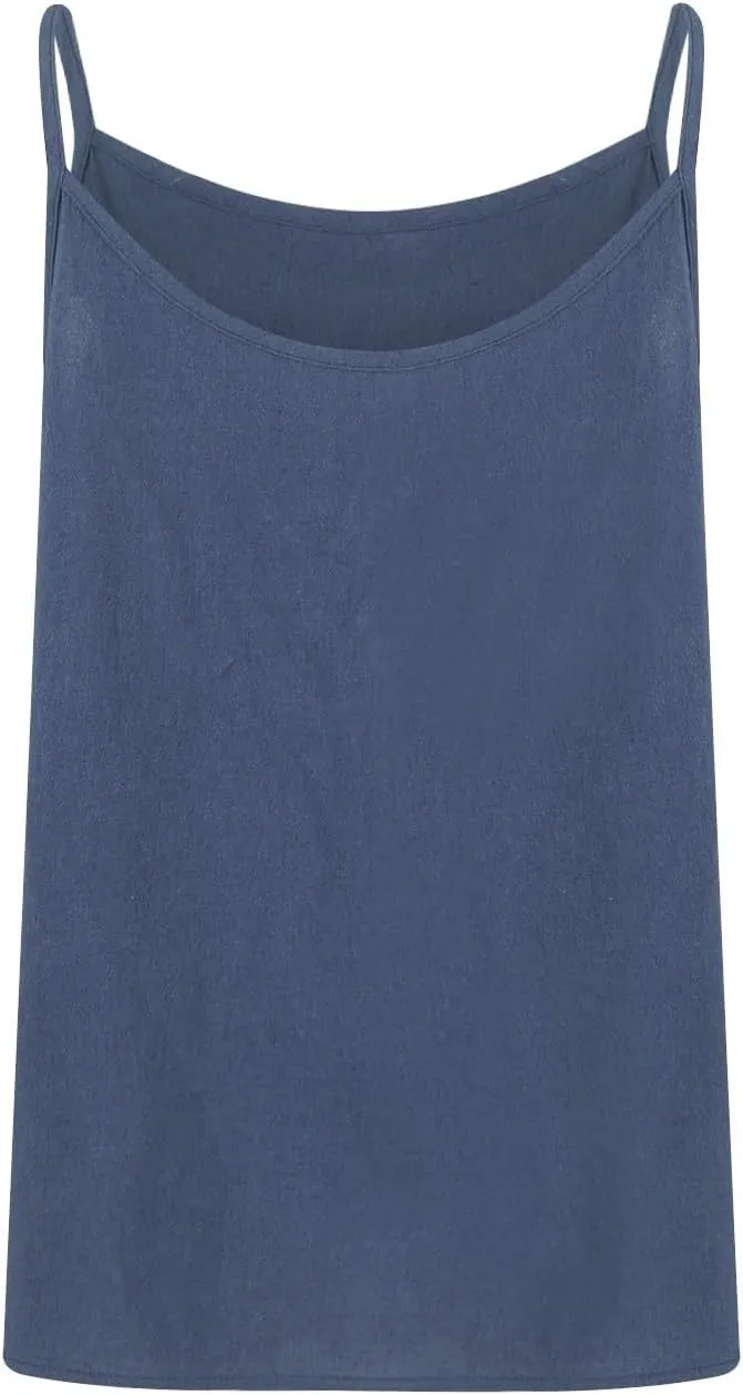 Camisole Tops for Women Summer V Neck Sleeveless Tops Loose Fit Swing Spaghetti Strap Cotton Linen Cami Tank Top
