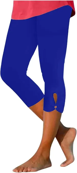 Capri Leggings for Women 2025 Stretch Capri Pants Plus Size Capris Summer Capris High Waisted Soft Yoga Pants Trendy