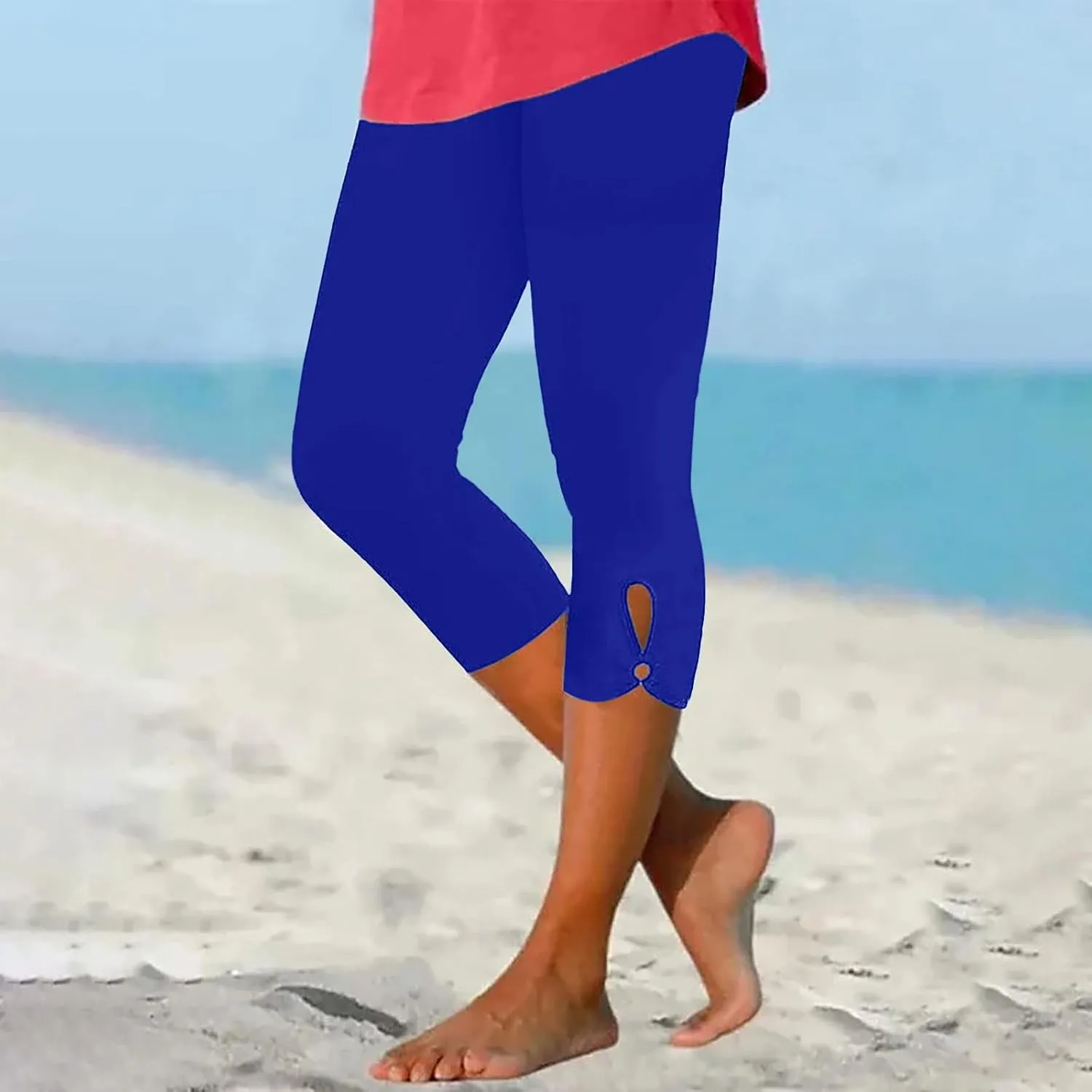 Capri Leggings for Women 2025 Stretch Capri Pants Plus Size Capris Summer Capris High Waisted Soft Yoga Pants Trendy