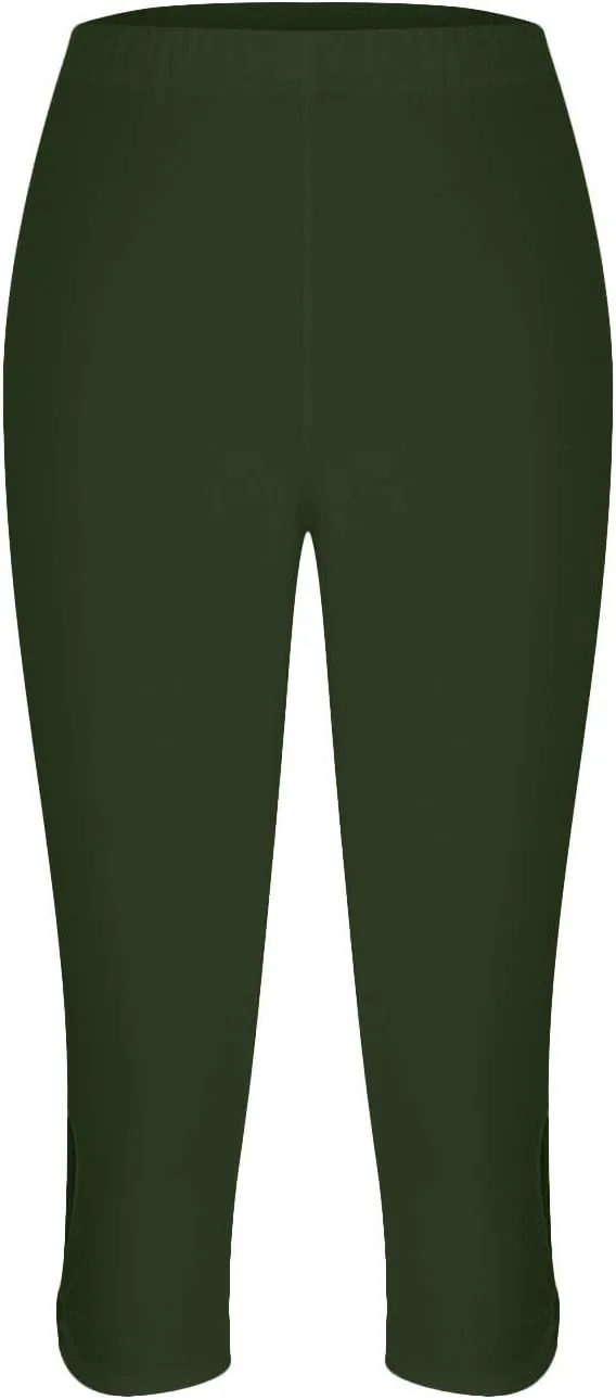 Capri Leggings for Women 2025 Stretch Capri Pants Plus Size Capris Summer Capris High Waisted Soft Yoga Pants Trendy