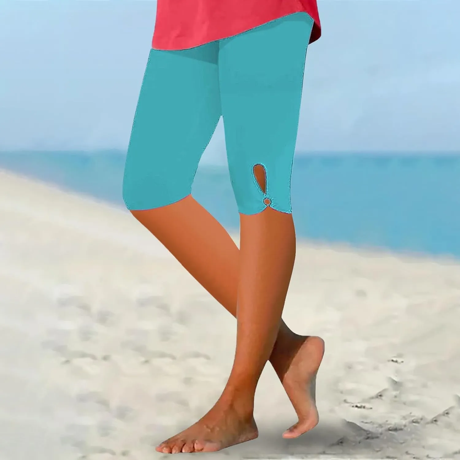 Capri Leggings for Women High Waist Cropped Yoga Pants Summer Casual Lightweight Soft Workout Lounge Capris