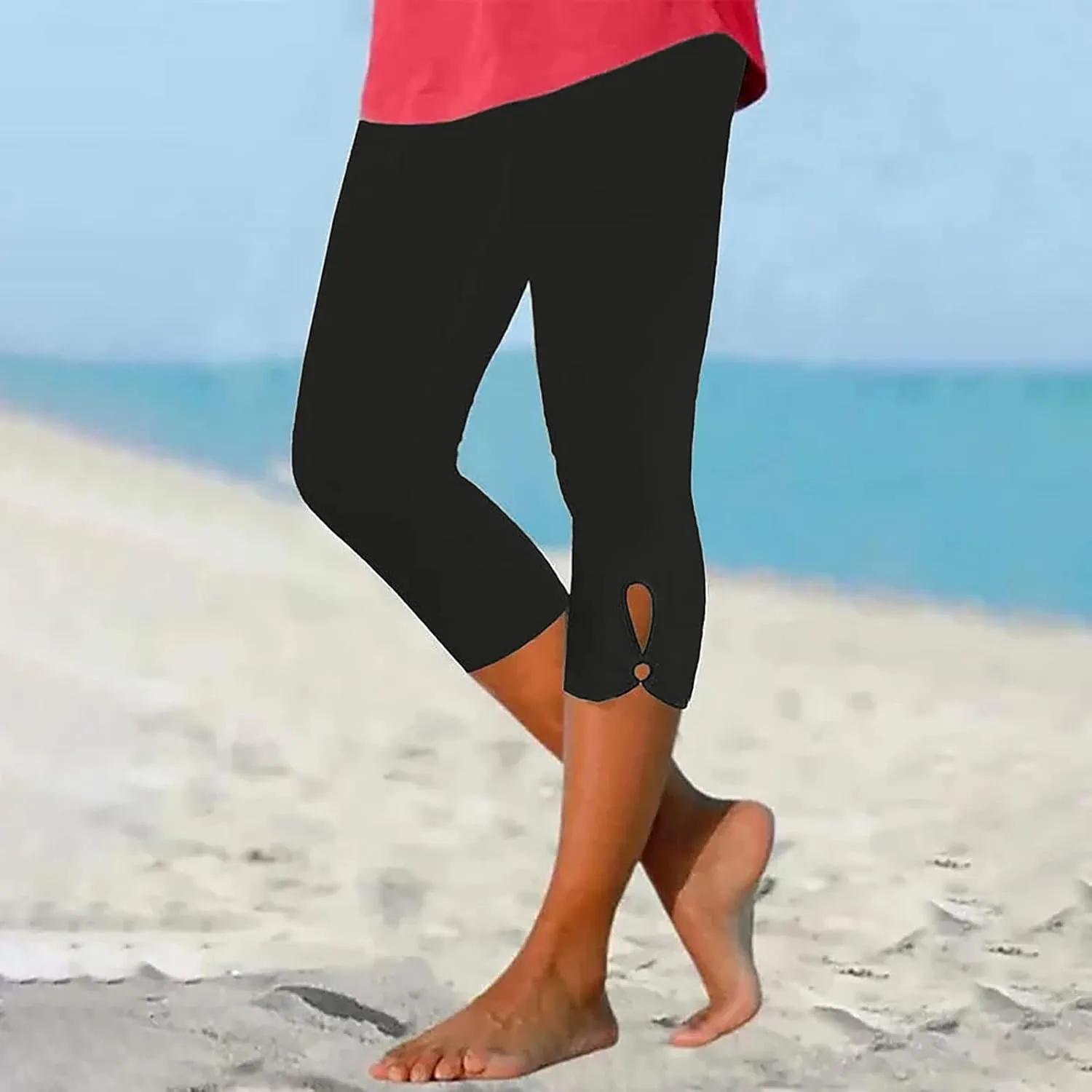 Capri Leggings for Women, Stretch Capri Pants Plus Size Capris 2025 Trendy Summer Capris High Waisted Soft Yoga Pants