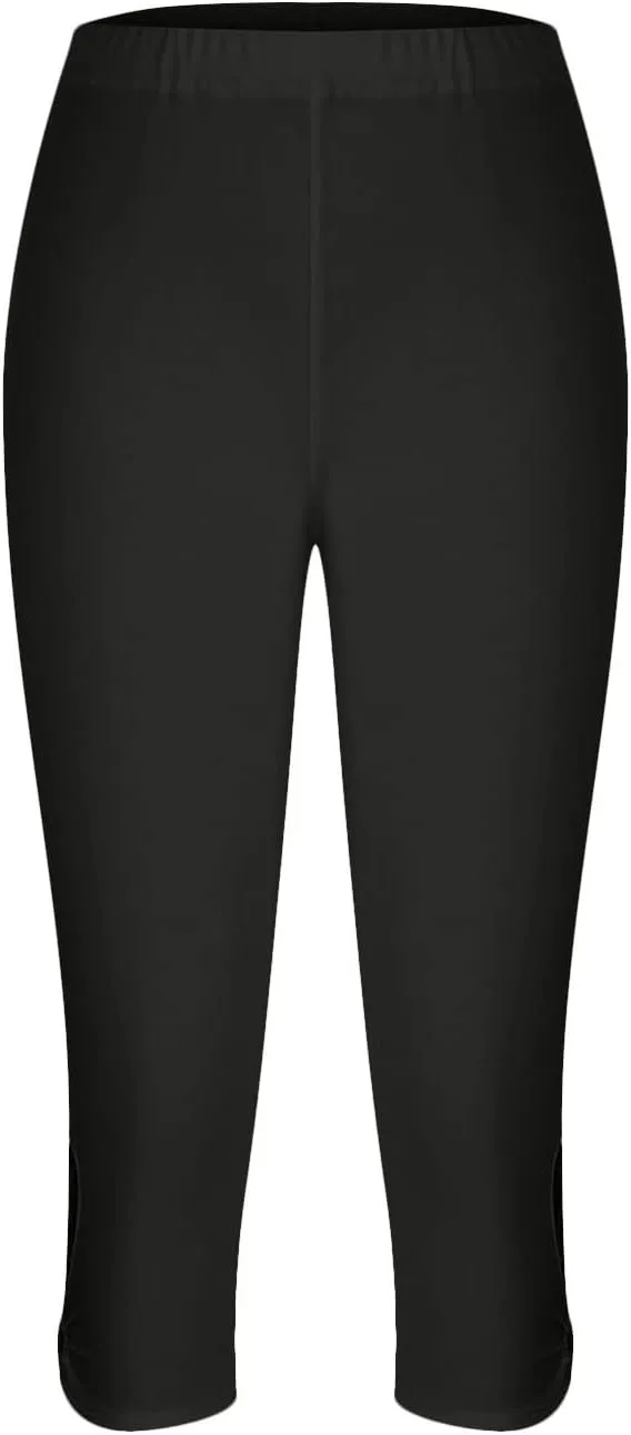 Capri Leggings for Women, Stretch Capri Pants Plus Size Capris 2025 Trendy Summer Capris High Waisted Soft Yoga Pants
