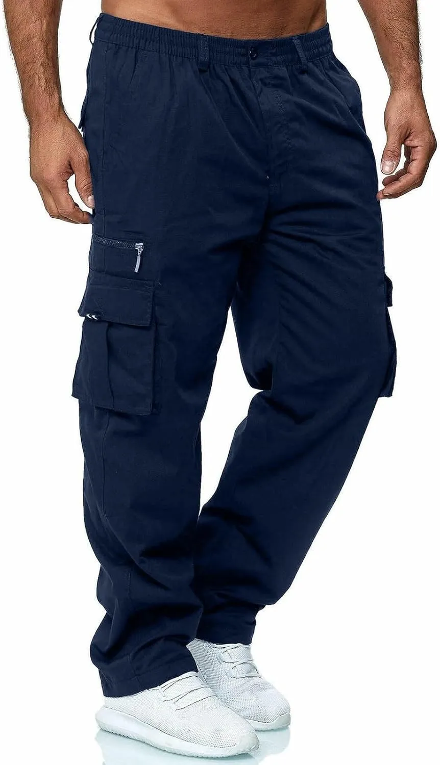 Cargo Pants for Men BaggyMens Cargo Sweatpants with PocketsLounge Pants Elastic WaistTrousersFashion