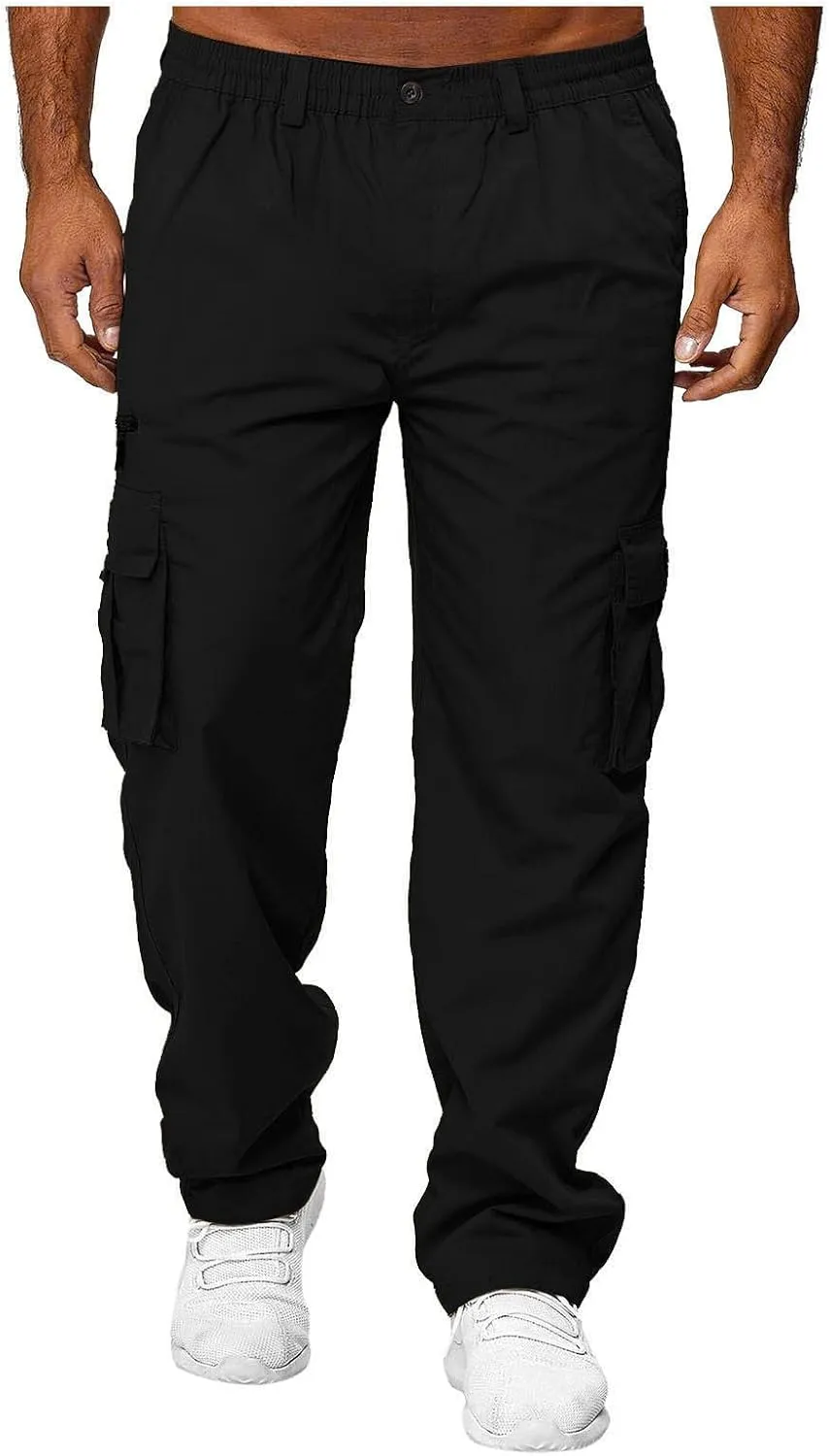Cargo Pants for Men BaggyMens Cargo Sweatpants with PocketsLounge Pants Elastic WaistTrousersFashion