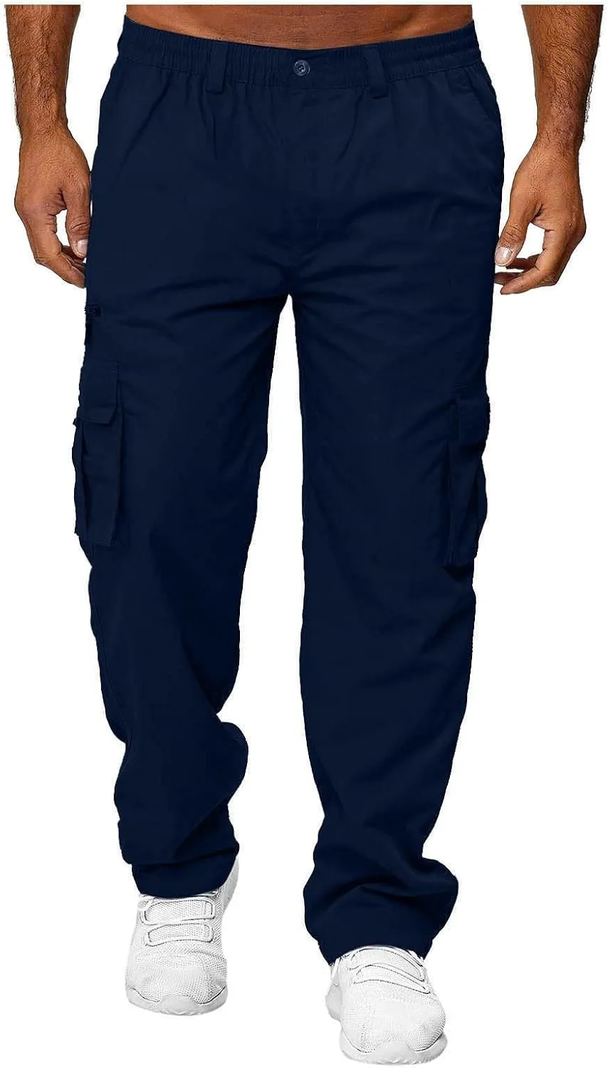 Cargo Pants for Men BaggyMens Cargo Sweatpants with PocketsLounge Pants Elastic WaistTrousersFashion
