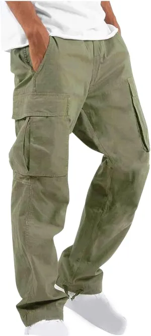 Cargo Pants for Men Casual Straight Leg Pants with Pockets Hiking Joggers Sweatpants Athletic Stretch Tactical Pants