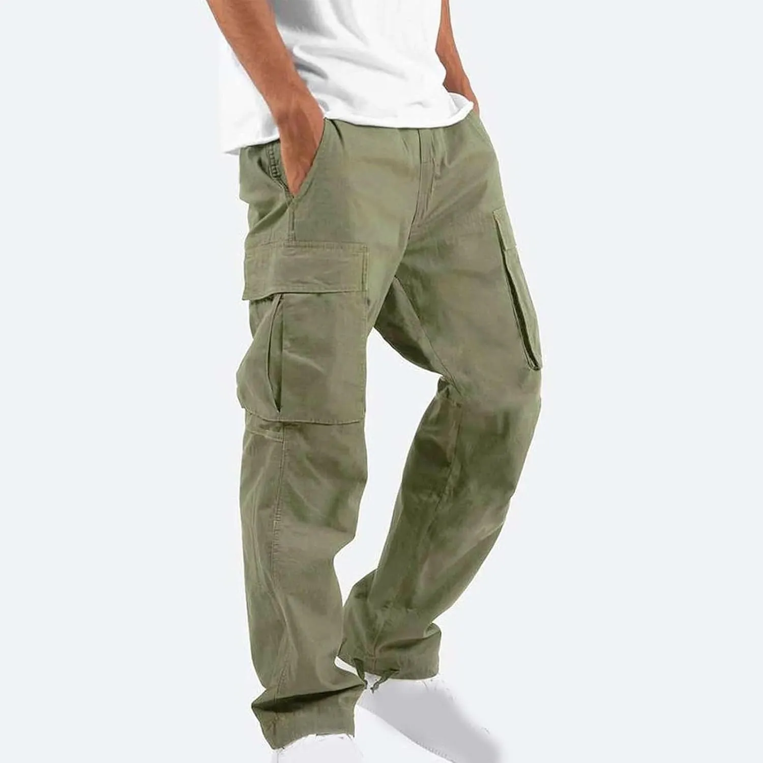Cargo Pants for Men Casual Straight Leg Pants with Pockets Hiking Joggers Sweatpants Athletic Stretch Tactical Pants
