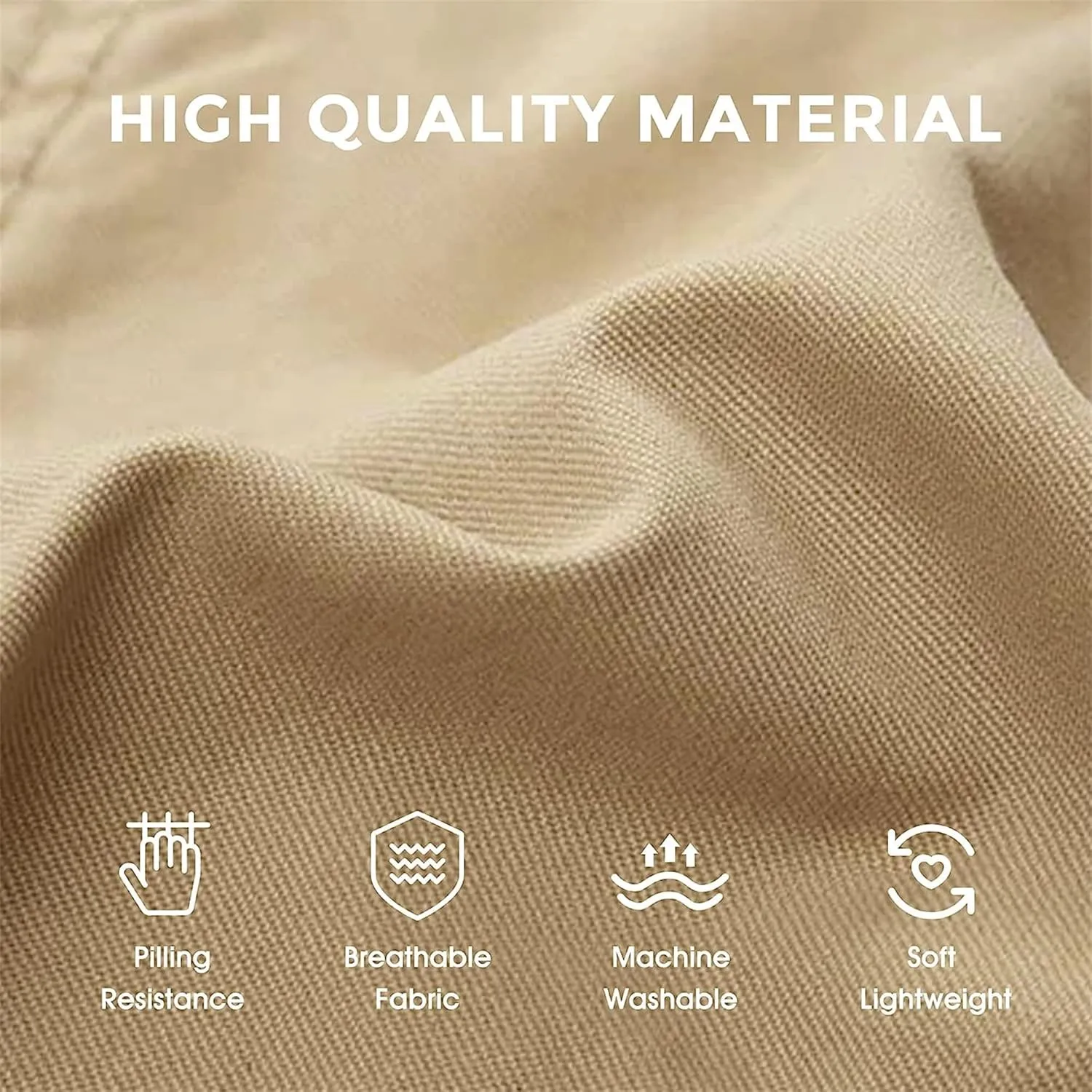 Cargo Pants for Men Relaxed Fit Casual Work Trousers Cotton Hiking Tactical Pants with 6 Pockets (33,Khaki)