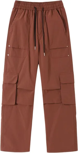 Cargo Pants Men Outdoor Stretch Overalls with Large Pockets Loose Soft Pants Rainproof Mens Big and Tall Cargo Pants