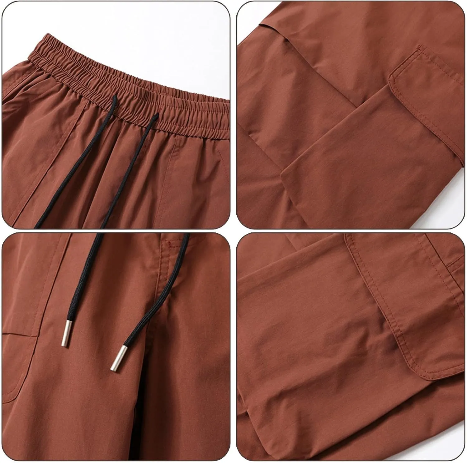 Cargo Pants Men Outdoor Stretch Overalls with Large Pockets Loose Soft Pants Rainproof Mens Big and Tall Cargo Pants