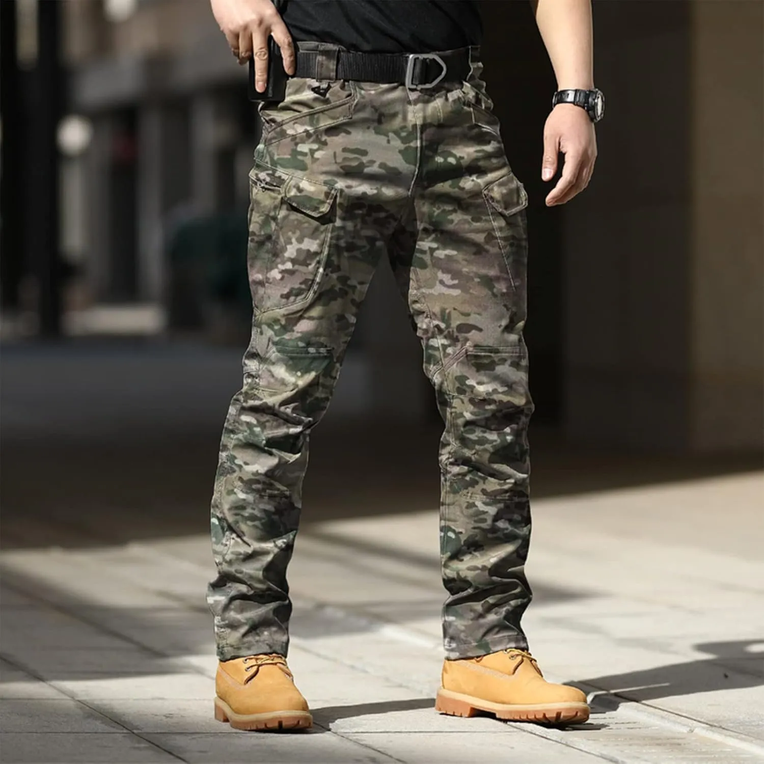 Cargo Pants Mens Lightweight Work Pants Waterproof Carpenter Pants with Multi Pocket Motorcycle Pants Tactical Gear