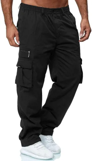 Cargo Sweatpants for Men BaggyMultiple Pockets Track PantsElastic Waist Cargo Pants Casual Trousers