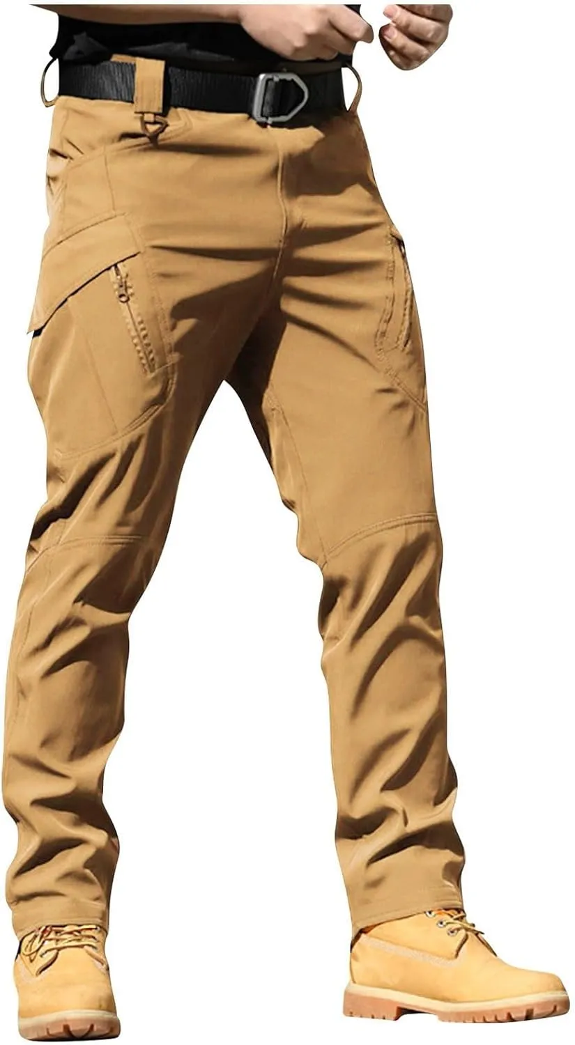 Cargo Work Pants for Men Stretch Flex Camo Tactical Pants Military Waterproof Lightweight Hiking Pants with Pockets