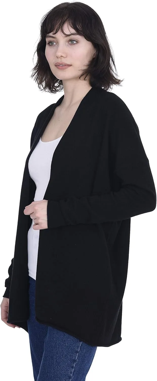 Cashmeren Lightweight Open Front Cardigan 100% Pure Cashmere Long Sleeve Sweater for Women