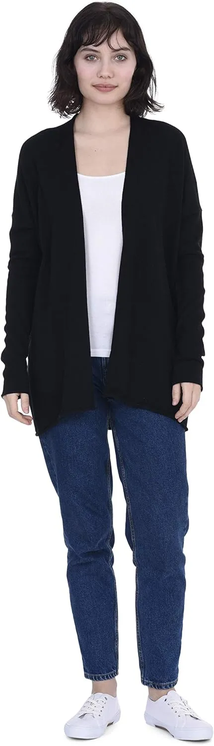 Cashmeren Lightweight Open Front Cardigan 100% Pure Cashmere Long Sleeve Sweater for Women
