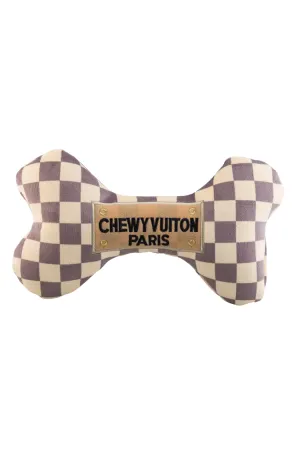 Checker Chewy Vuiton Bones Squeaker Dog Toy - Small