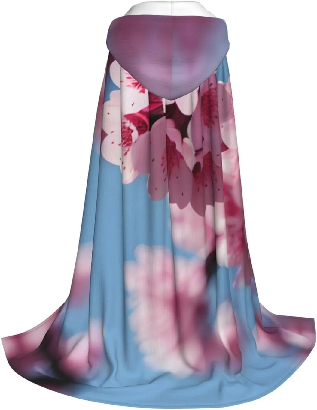 Cherry Blossoms Hooded Cloak Coat Winter Warm Long Cloak Cosplay Costumes Outerwear Carnivals Hoodies Capes