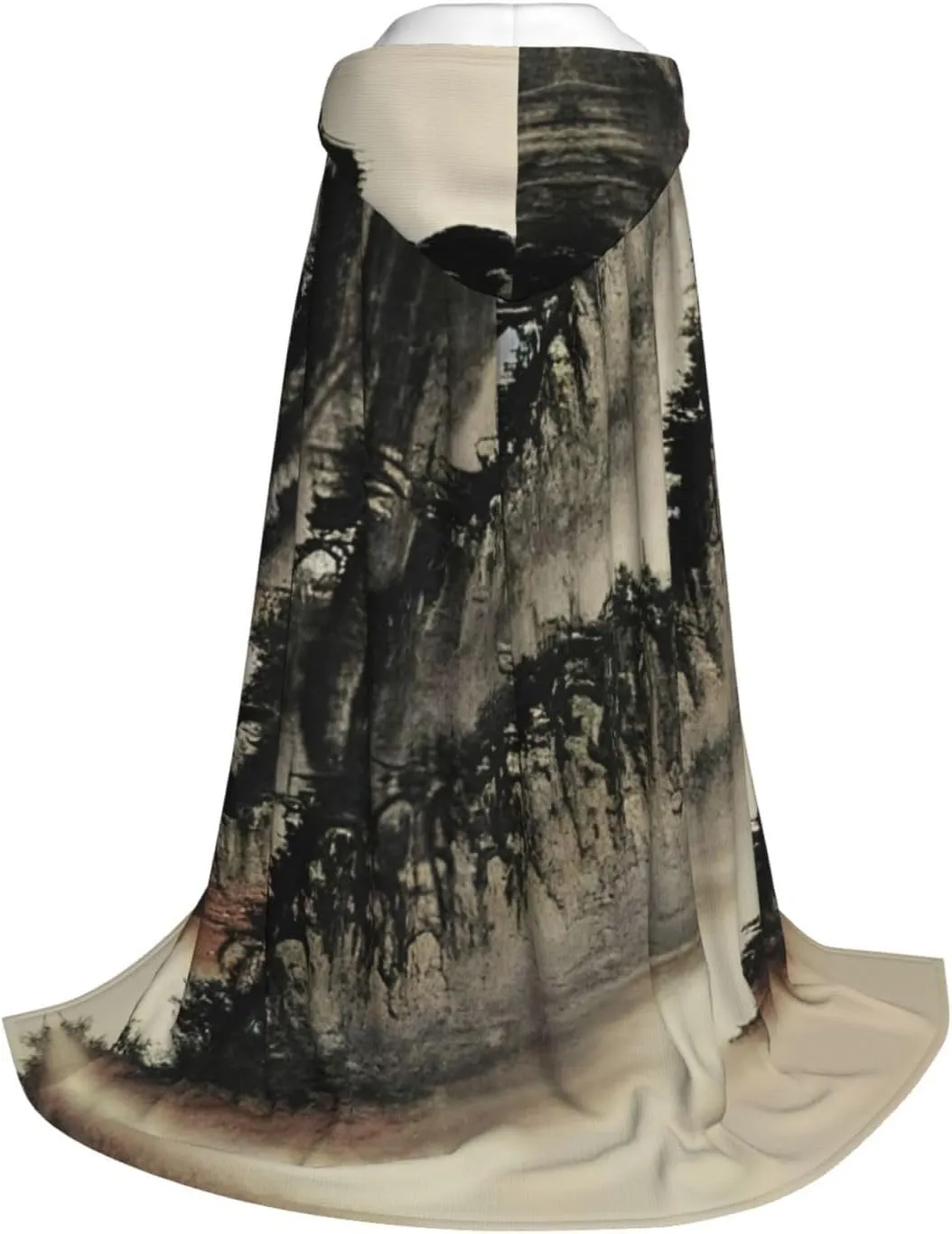 Chinese Painting Hooded Cloak Coat Winter Warm Long Cloak Cosplay Costumes Outerwear Carnivals Hoodies Capes