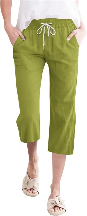 Comfortable Drawstring Pants for Women Elastic Waist Home Daily Wear Legging Office Work Regular Relax Casual Trouser