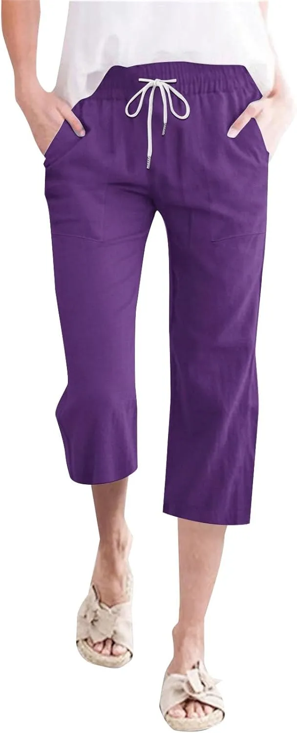 Comfortable Drawstring Pants for Women Elastic Waist Home Daily Wear Legging Office Work Regular Relax Casual Trouser